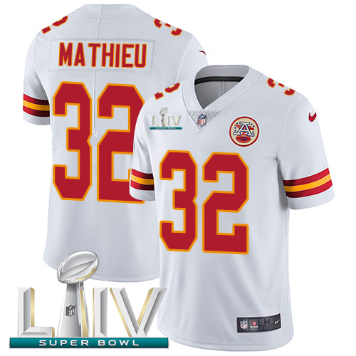 Kansas City Chiefs Nike 32 Tyrann Mathieu White Super Bowl LIV 2020 Men Stitched NFL Vapor Untouchable Limited Jersey